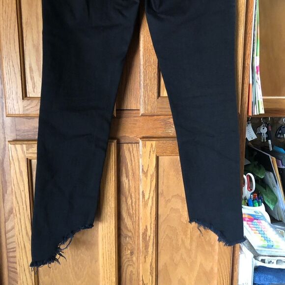 Rag & Bone 10 Inch Capri Jeans Raw Stepped Hem Black Hampton - 26 - Picture 9 of 11